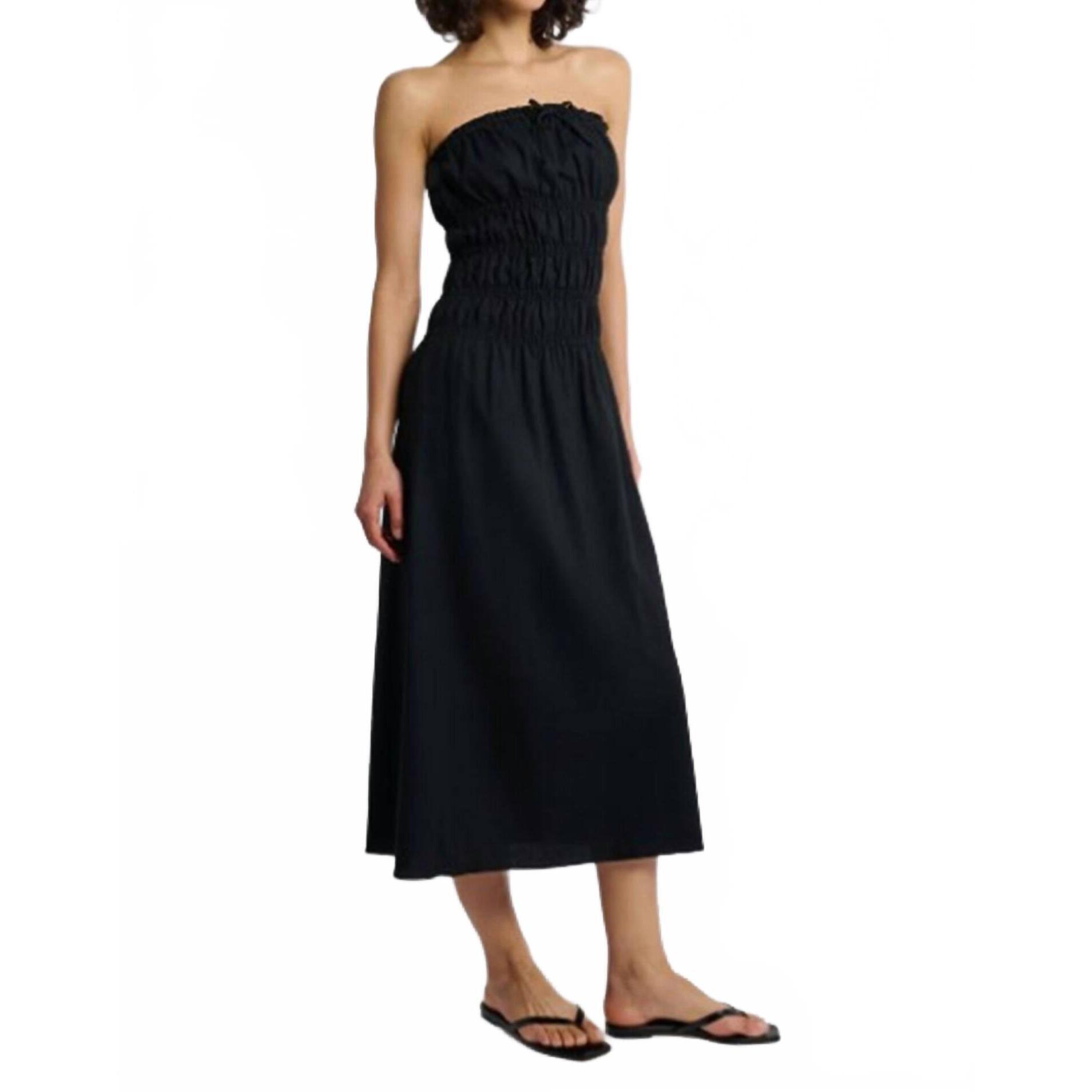 New Onia Smocked Maxi Dress In Black